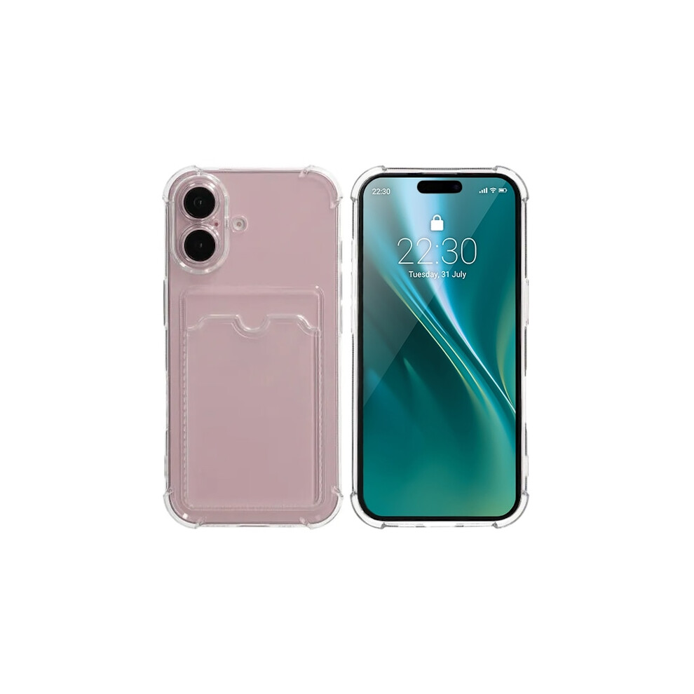 Compatible With Iphone 16 Plus Mobile Case Shockproof With Card Holder - Transparent Transparent 9395123484365