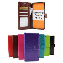 Crazy Horse Pung kompatibel med Samsung Galaxy A53 5G (A536B) Pink