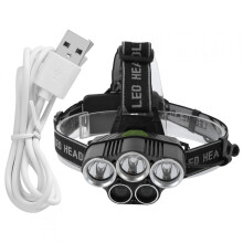 Dekaim Stirnlampe, USB-Ladefunktion, wasserdichte T6-Stirnlampe, Taschenlampe für Outdoor-Aktivitäten