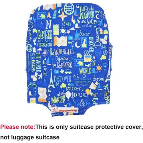 Capa elástica para mala de viagem, adequada para malas de 19 a 32 polegadas, estampa grafite azul tamanho P. 2