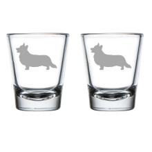 2 shottilasin setti, 1,75oz shottilasin lahja, corgi pembroke welsh