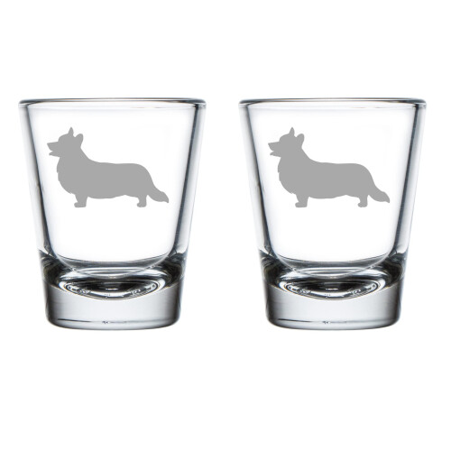 2er-Set Schnapsgläser (50 ml) – Geschenkidee: Corgi Pembroke Welsh