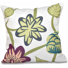 Simply Daisy 16" x 16" Kissen mit tropischem Blumenmuster
