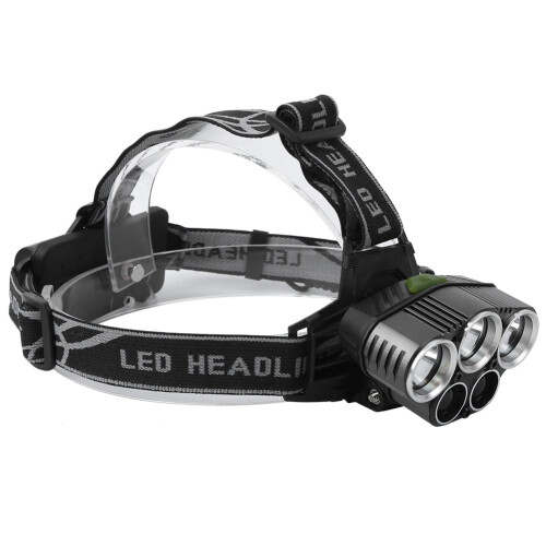 Lampada frontale Dekaim, ricarica USB T6, impermeabile, torcia per esterni 1