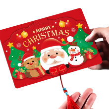 Kiplyki Merry Christmas Pop Up Card, 3D Handmade Greeting Card Compatible with Holiday Gifts, Includes Envelope & Note Tag