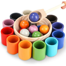 Montessori Wooden Toy for Kids 2 Years and Up, Preschool Sorting and Matching Game for 2-Year-Olds to Learn