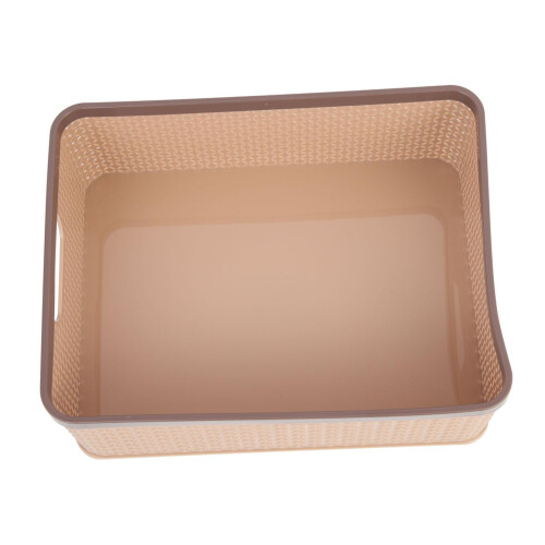 Stackable Storage Bin with Hollow Handles Desktop Organizer Basket for Office Kitchen Bathroom