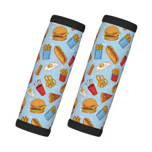 2 Pcs Luggage Handle Wraps Compatible with Suitcases - Cute Food Egg Burger Fries Tags, Travel Essentials Accessories