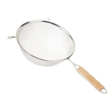 8" Stainless Steel Mesh Strainer with Wooden Handle, Compatible with Soro Essentials, Ideal for Draining Pasta, Soups, Sauces