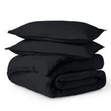 Bare Home Luxus-Bettwäscheset (Bettbezug und Kissenbezug) – Premium1800Collection – Ultraweich – Queen-Size, Schwarz, 3-teilig