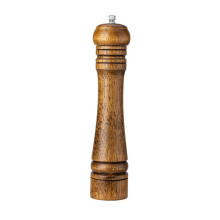 Bouteille à poivre YiFudd transparente de 12,7 cm, 20,3 cm ou 25,4 cm avec noyau en céramique et base, moulin à poivre en bois d'hévéa naturel.