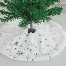 Jupe de sapin de Noël ronde et lavable, motif flocons de neige et étoiles, compatible avec les mini sapins, décoration de Noël pour la maison