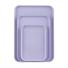 Plateau en paille de blé Yuseik violet moyen, plateau de rangement multi-usages en bouleau de qualité alimentaire, compatible avec la maison et le