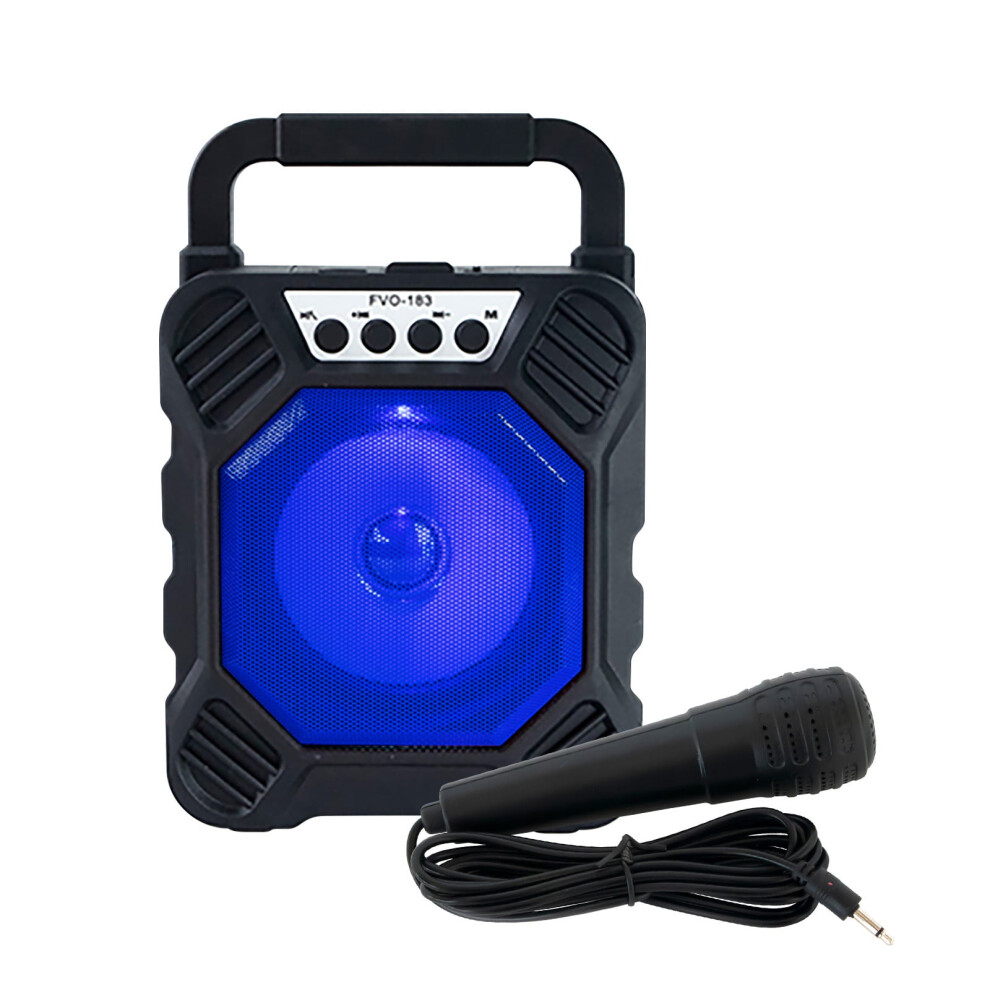 Paveos New Tooth Speaker With Microphone, Rgb Lights, Wireless Subwoofer For Outdoor, Car & Home Use, Blue 9395123687773
