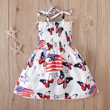FAMTKT Ärmelloses Prinzessinnenkleid mit Spaghettiträgern und Blumenmuster für Kleinkinder und Babys