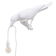 Seletti Bird modern olasz fali lámpa fekete-fehér műgyanta világítás fehér jobb oldali
