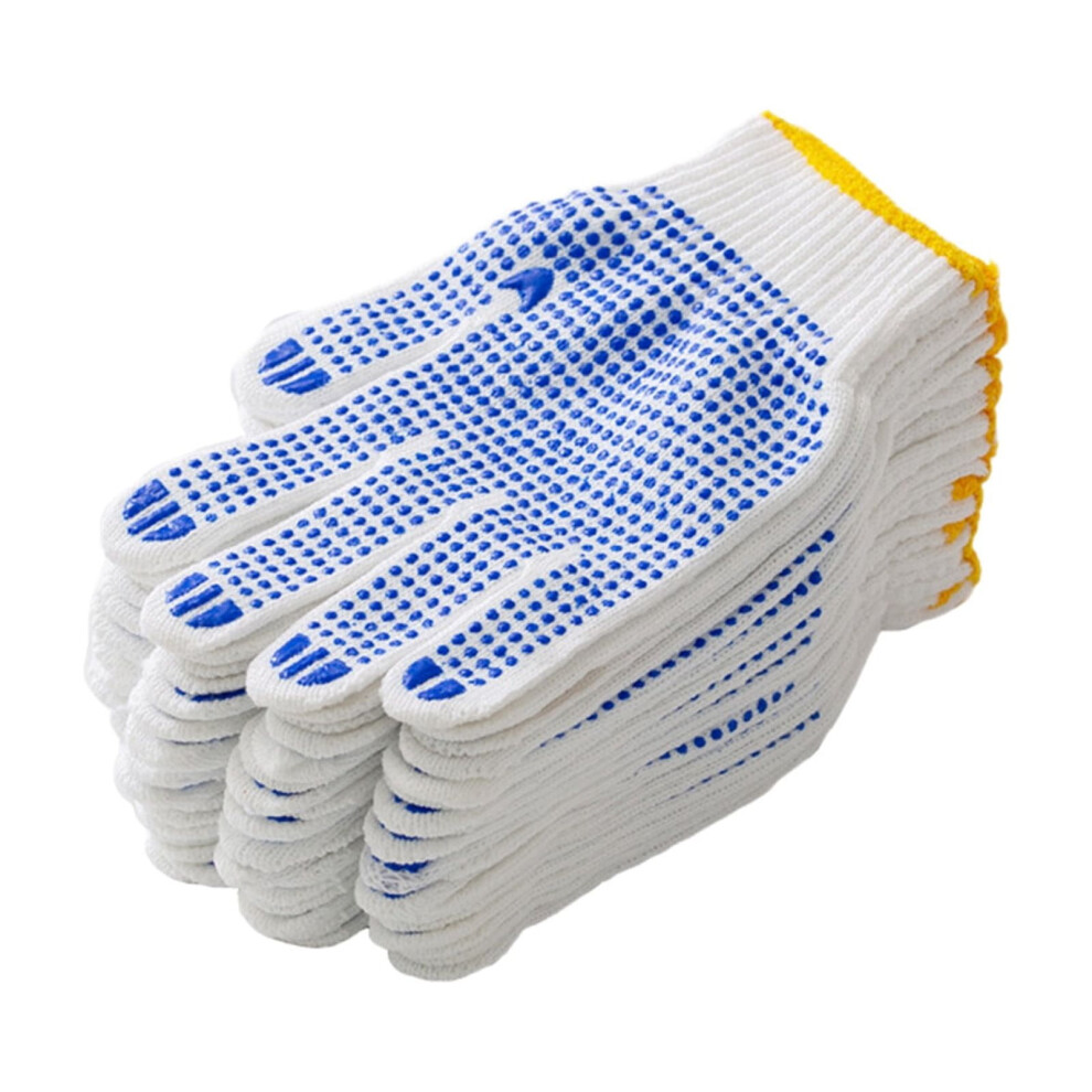 Lhnft 12 Pairs Cotton Work Gloves With Anti-Slip Dots, Breathable Knit Grip For Gardening, Warehouse, Construction, Mechanic Use 9395123688824