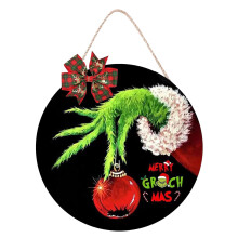 Opruiming Gr1nch! Vrijdagaanbiedingen 2023 Kerstdecoratie Gepersonaliseerd deurbord Kerstboomhanger Decoratief houten deurbord Hangdecoratie