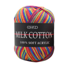 50g/Ball Colorful 3 ply Yarn Handmade DIY Scarf Pillow Blanket Knitting Crochet Soft Milk Cotton Yarn