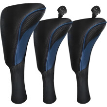Golf club covers for fairway woods, drivers and hybrids, 3 pieces, long neck, mesh, sports fan, golf club covers with interchangeable numbers