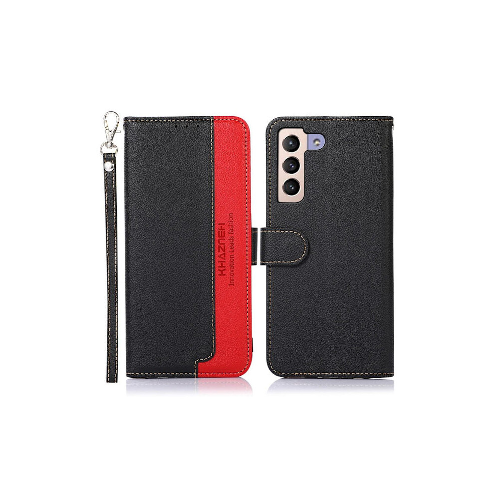 Khazneh Rfid Block Compatible With Samsung Galaxy S22+ Wallet Case - /Red Black 9071309632262