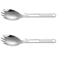 2Pcs Portable Utensils Camping Spoon Forks Bottle Openers Spork Outdoor Spork Camping Spoon