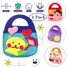 LNKOO 4 Pack Kids Sewing Kits for Beginners (Handbag) - Fun DIY Craft Set for Girls & Boys, Preschool Educational Toys