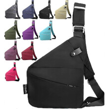 Tyverisikret rejsetaske til kvinder, tyverisikret crossbody-taske, kompatibel med DB, sort