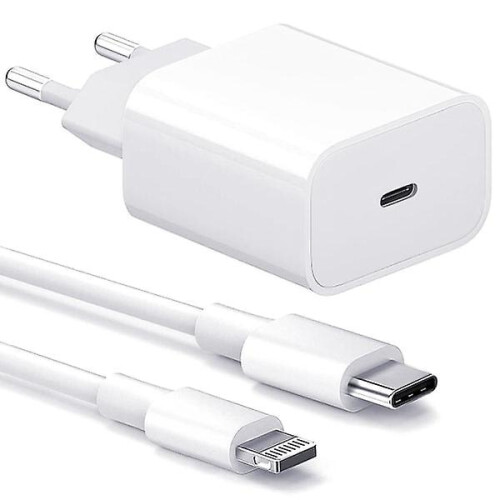 Compatibel met iPhone-oplader - Snellader - Adapter + Kabel 20W USB-C Wit 4-pack 1