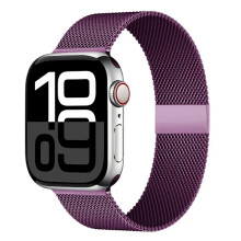 Milanese Loop-armband kompatibelt med Apple Watch 45mm, 44mm, 40mm, 41mm, 42mm-46mm, 49mm, för iWatch-serien 8, 7, 6, 5, SE, 9, 10, Ultra2, lila
