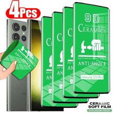 4 phíosa Cosantóir Scáileáin Ceirmeach Bog HD atá comhoiriúnach le Samsung Galaxy S21S20S22S23S24Ultra FE S10S9S8Plus Note20Ultra9 10Plus