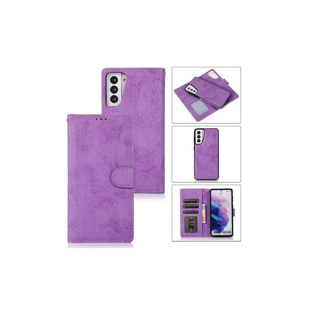 Compatible With Samsung Galaxy S21 Plus - Professional Leman Wallet Case Purple 9425574733832