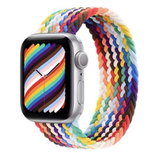 Klockarmband för kompatibel med Apple Watch med Apple Watch iWatch38/40/41mm S storlek elastisk enkel ögla Regnbåge
