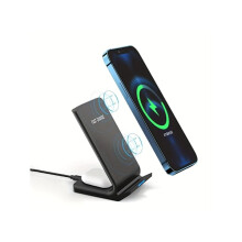 2-i-1 trådlös snabbladdare för telefoner och hörlurar kompatibel med iPhone, kompatibel med Samsung, kompatibel med Xiaomi