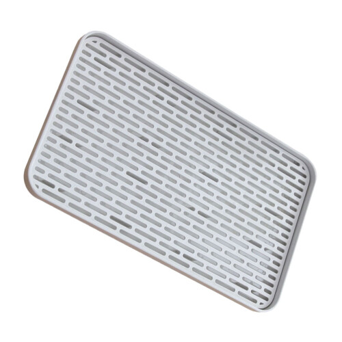 Bandeja de drenaje de doble nivel, cesta de drenaje rectangular para té, plato de fruta simple ahuecado.