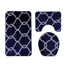 Ensemble de 3 tapis de sol et tapis de salle de bain Giyblacko : tapis de sol, couvre-abattant de WC et tapis de bain Iantern.