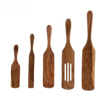 Spatule de cuisine en bois BHXYSGD, en teck, pour remuer, mélanger, racler et servir. Compatible avec les ustensiles de cuisine antiadhésifs.