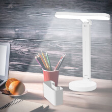 Lampe sur pied pliable portable avec port USB, lampe de bureau LED rechargeable idéale pour étudier et camper, veilleuse de protection des yeux