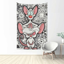 Tapisserie murale Pinky et Cortex, affiche animée, décoration murale pour chambre d'adolescent, dortoir ou salon
