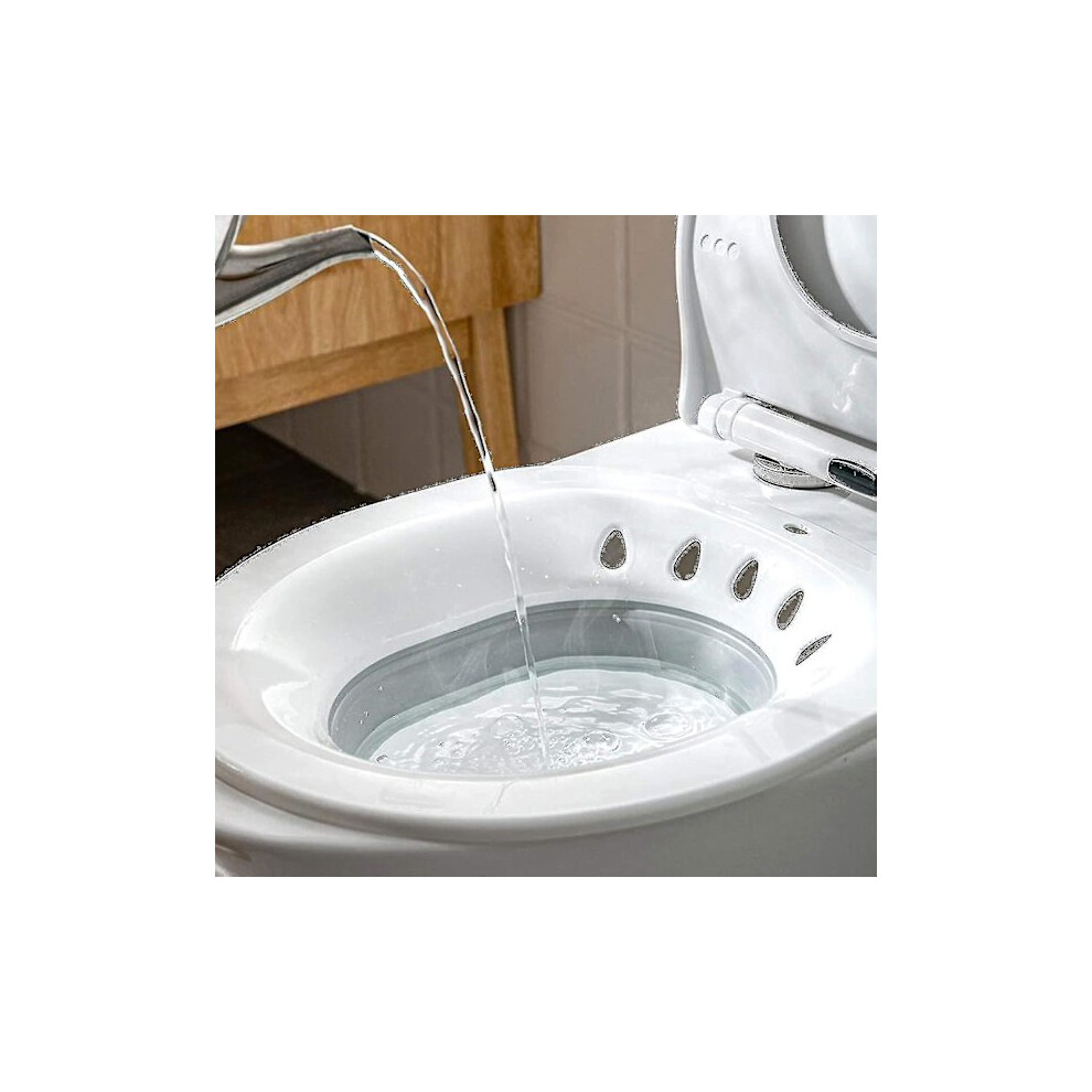 Gray Foldable Sitz Bath For Toilet, Sitz Bath For Pregnant Women, Hemorrhoids, Elderly, Fits All Toilets And Toilet Seats Ruikalucky