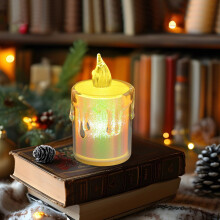 Bougies piliers transparentes sans flamme Djunllk, à LED, à piles, légères et décoratives, idéales pour Thanksgiving et Noël.