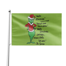 Drapeau extérieur « Grinchmas a volé Noël » 60 x 90 cm, bannière double face pour maison, jardin, parade, décoration de fête, tapisserie