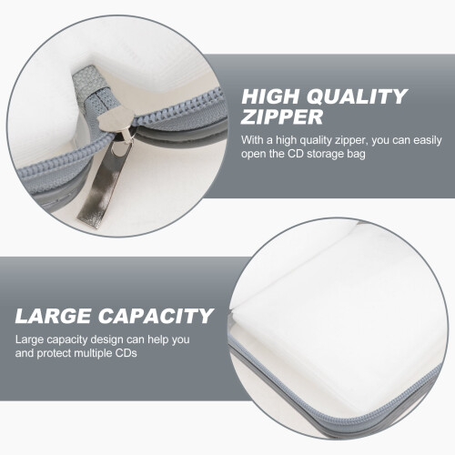 CD Bag 80 Capacity Disc Storage Organizer DVD Game Holder White Pp 1