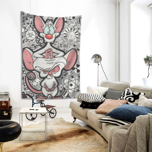 Αφίσα ταπισερί Pinky and the Brain Anima με θέμα την κρεβατοκάμαρα, διακοσμημένη με τοίχο 1