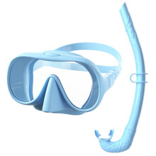 Adult Snorkel Set, Trendy Macaron Color, Frameless Snorkel Mask with Ultra-Wide Field of View, Anti-Fog Snorkel Set