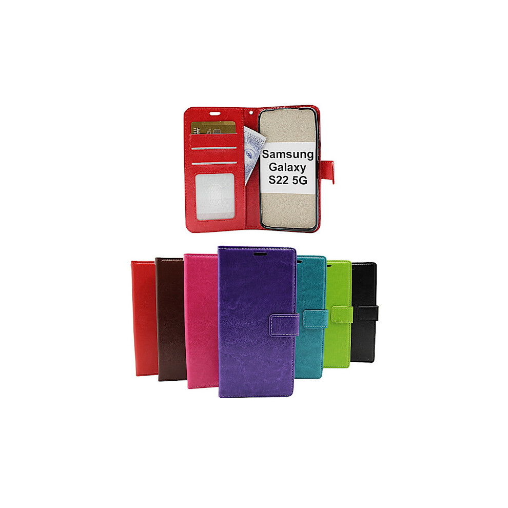 Crazy Horse Wallet Compatible With Samsung Galaxy S22 5G Brown 9083649916612