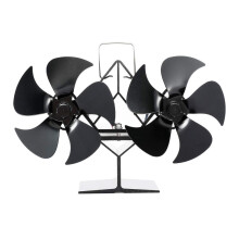 Dual Head 10 Blade Heat Powered Stove Fan for Wood Burner Fireplace, Quiet Fast Heat Distribution