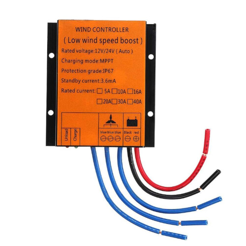 600W 24V MPPT Wind Turbine Charge Controller Waterproof Dustproof Regulator for Off Grid Systems