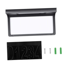 Solar House Number Sign with Bright LED Light, Waterproof Solar Address Plaque for Yard and Porch