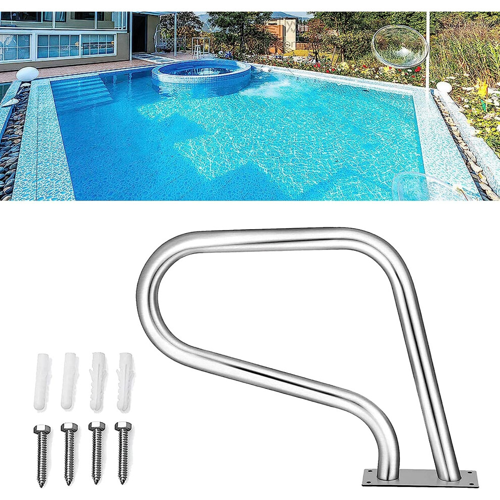 Pool Handrail 304 Stainless Steel Rustproof Ergonomic Grip For Inground Swimming Pool Deck 9164114607188